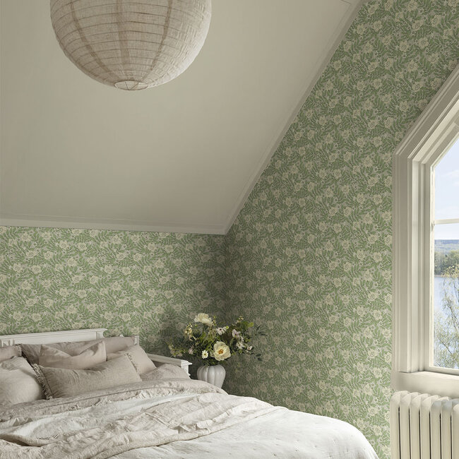 Dutch Wallcoverings Dutch Wallcoverings - FC Saltviken- Maggan Green - Vliesbehang - 10m x 53cm - 48021