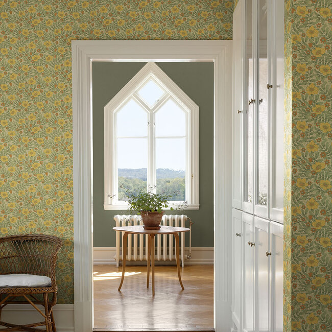 Dutch Wallcoverings Dutch Wallcoverings - FC Saltviken- Maggan Red/Yellow - Vliesbehang - 10m x 53cm - 48022