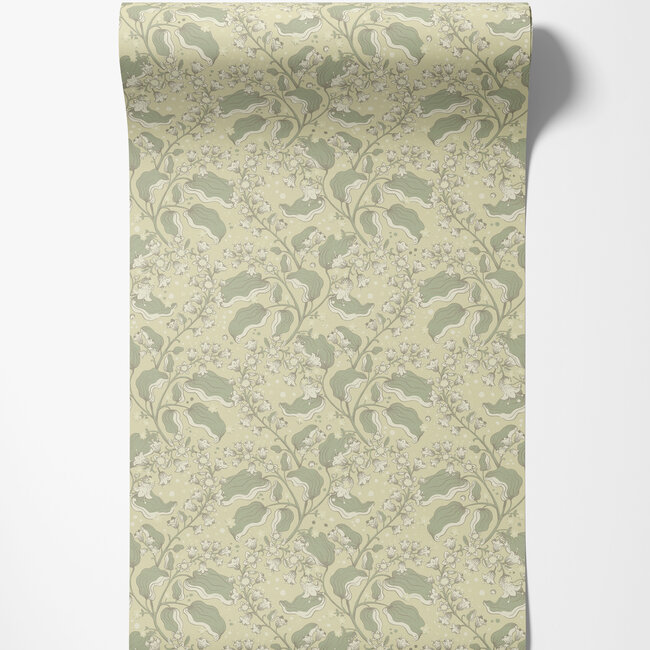 Dutch Wallcoverings Dutch Wallcoverings - FC Saltviken- Syren Light Green - Vliesbehang - 10m x 53cm - 48025