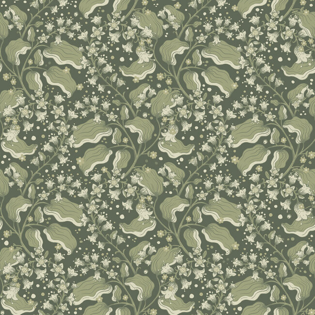 Dutch Wallcoverings Dutch Wallcoverings - FC Saltviken- Syren Dark Green - Vliesbehang - 10m x 53cm - 48026