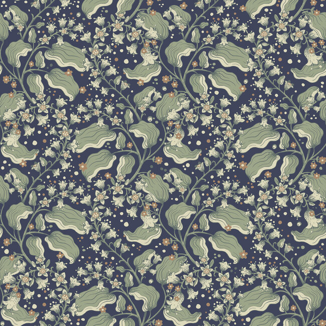 Dutch Wallcoverings Dutch Wallcoverings - FC Saltviken- Syren Blue - Vliesbehang - 10m x 53cm - 48027