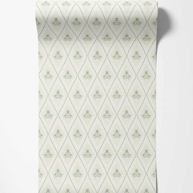 Dutch Wallcoverings Dutch Wallcoverings - FC Saltviken- Alma Light Green - Vliesbehang - 10m x 53cm - 48029