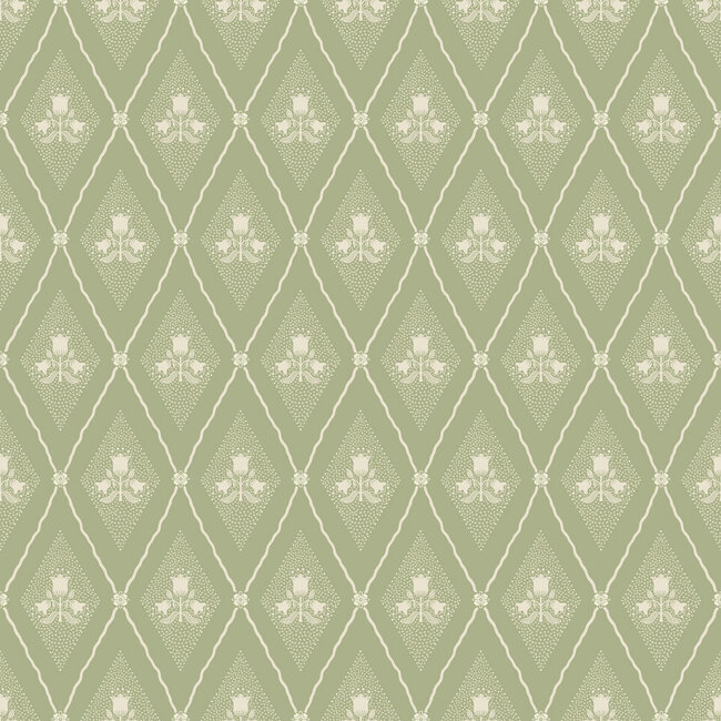 Dutch Wallcoverings Dutch Wallcoverings - FC Saltviken- Alma Green - Vliesbehang - 10m x 53cm - 48030