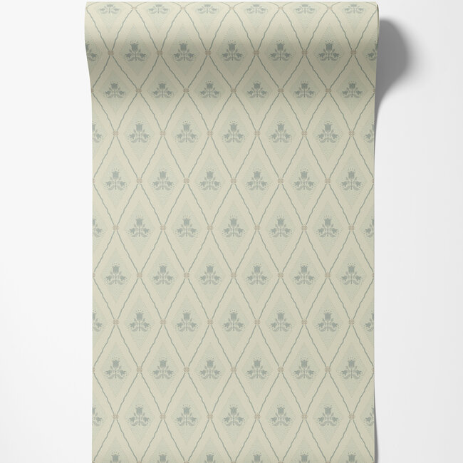 Dutch Wallcoverings Dutch Wallcoverings - FC Saltviken- Alma Grey/Green - Vliesbehang - 10m x 53cm - 48031