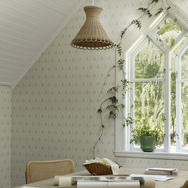 Dutch Wallcoverings Dutch Wallcoverings - FC Saltviken- Alma Grey/Green - Vliesbehang - 10m x 53cm - 48031