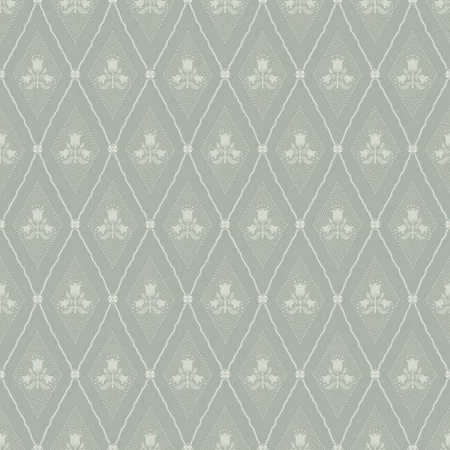 Dutch Wallcoverings Dutch Wallcoverings - FC Saltviken- Alma Green/Grey - Vliesbehang - 10m x 53cm - 48032