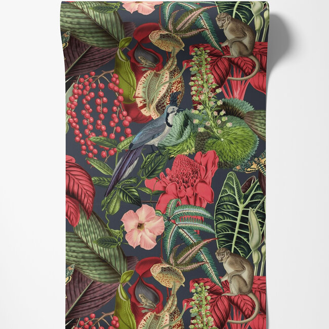 Dutch Wallcoverings Jungle Fever Amazon roze/groen - vliesbehang - 10mx53cm - JF2201