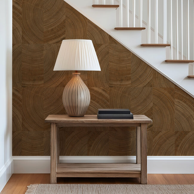 Dutch Wallcoverings Dutch Wallcoverings - Karuna- Cambara bruin - Vliesbehang - 10m x 53cm - A69101