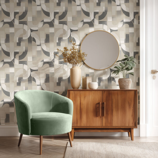 Dutch Wallcoverings Dutch Wallcoverings - Karuna- Levina grijs - Vliesbehang - 10m x 53cm - A76002
