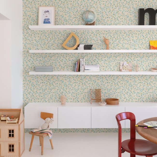 Dutch Wallcoverings Dutch Wallcoverings - Little Dreamers- Veronica azuur - Vliesbehang - 10m x 53cm - LD3009