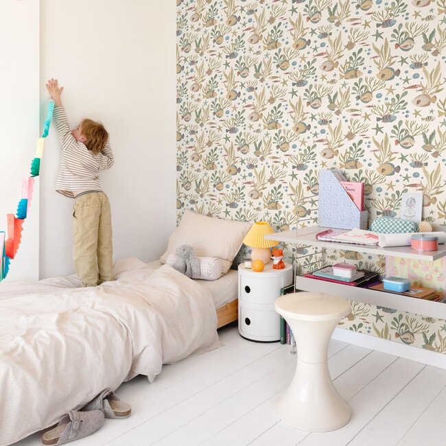 Dutch Wallcoverings Dutch Wallcoverings - Little Dreamers- Nemo geel - Vliesbehang - 10m x 53cm - LD3320