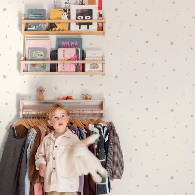 Dutch Wallcoverings Dutch Wallcoverings - Little Dreamers- Dudley Analog wit - Vliesbehang - 10m x 53cm - LD3617