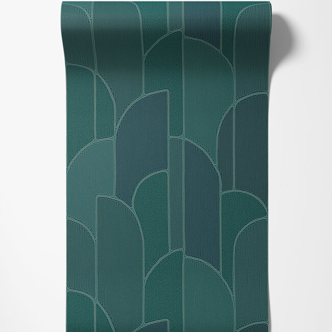 Dutch Wallcoverings Dutch Wallcoverings - Exclusive Threads Arch Forest Green - Vliesbehang - 10m x 53cm - TP422936
