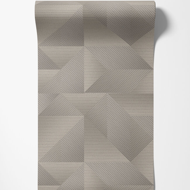 Dutch Wallcoverings Dutch Wallcoverings - Exclusive Threads Geometric Taupe - Vliesbehang - 10m x 53cm - TP422975