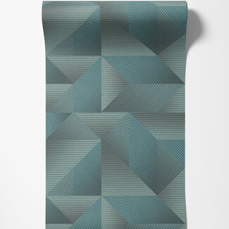 Dutch Wallcoverings Vliesbehang - Exclusive Threads Geometric Aqua - TP422976
