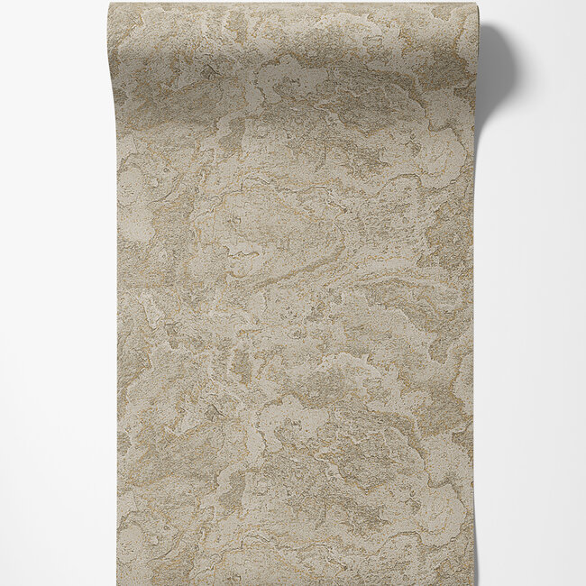 Dutch Wallcoverings Dutch Wallcoverings - Exclusive Threads Marble Cloud Gold - Vliesbehang - 10m x 53cm - TP422986