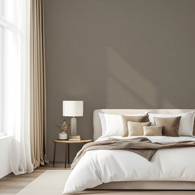 Dutch Wallcoverings Vliesbehang - Linen & Textures - uni taupe - LT10031