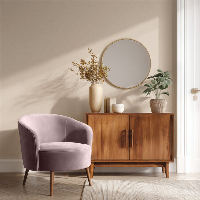 Dutch Wallcoverings Vliesbehang - Linen & Textures - uni roze - LT10033