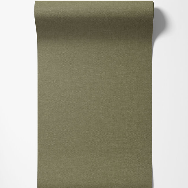 Dutch Wallcoverings Vliesbehang - Linen & Textures - uni groen - LT10036