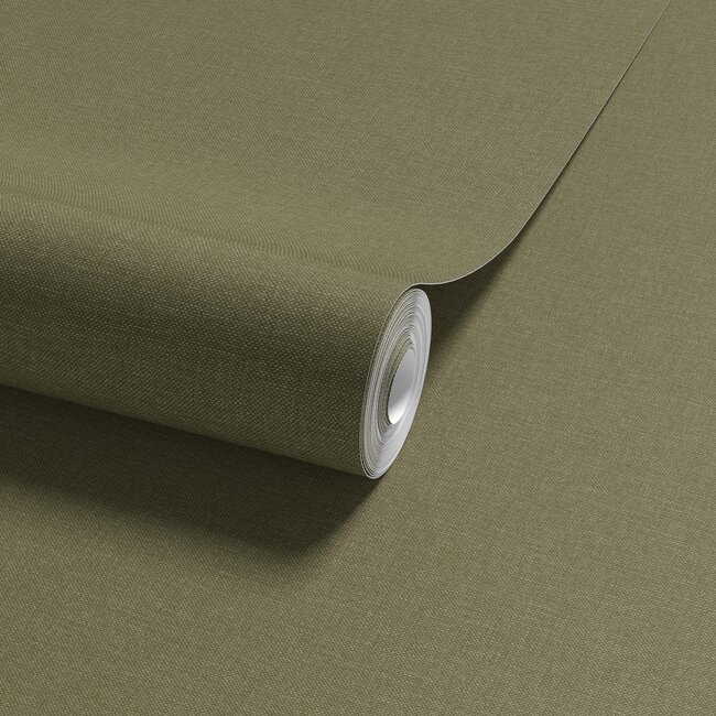 Dutch Wallcoverings Vliesbehang - Linen & Textures - uni groen - LT10036