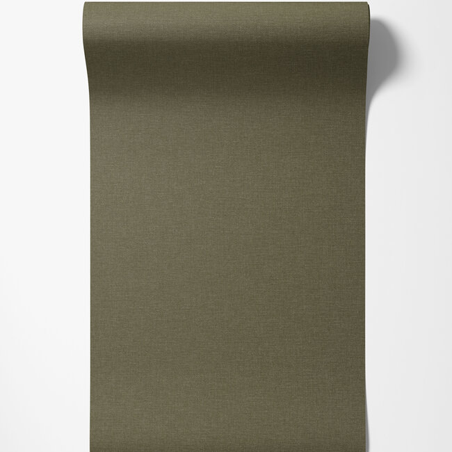 Dutch Wallcoverings Vliesbehang - Linen & Textures - uni groen - LT10037