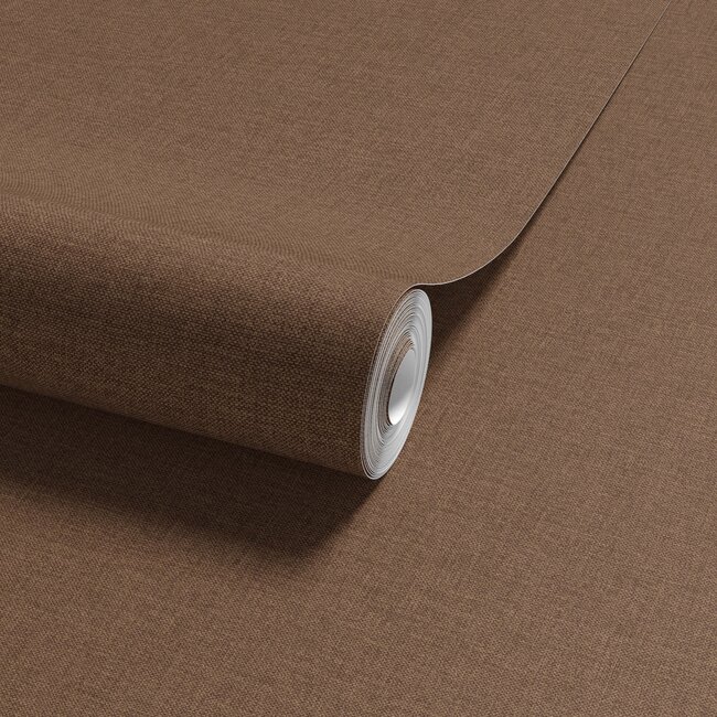 Dutch Wallcoverings Vliesbehang - Linen & Textures - uni bruin - LT10039