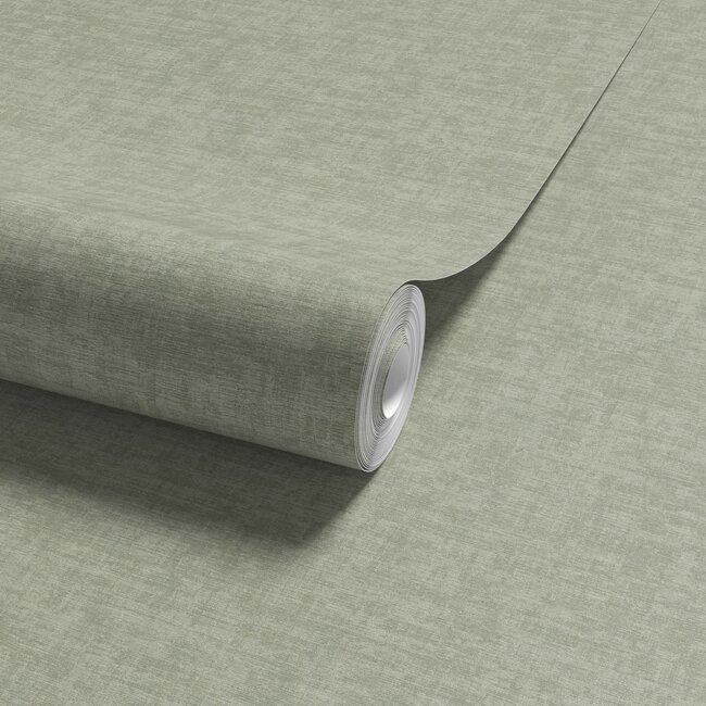Dutch Wallcoverings Vliesbehang - Linen & Textures - uni groen - VT10014