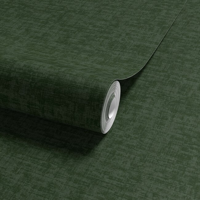Dutch Wallcoverings Vliesbehang - Linen & Textures - uni groen - VT10019
