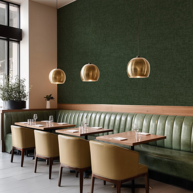 Dutch Wallcoverings Vliesbehang - Linen & Textures - uni groen - VT10019