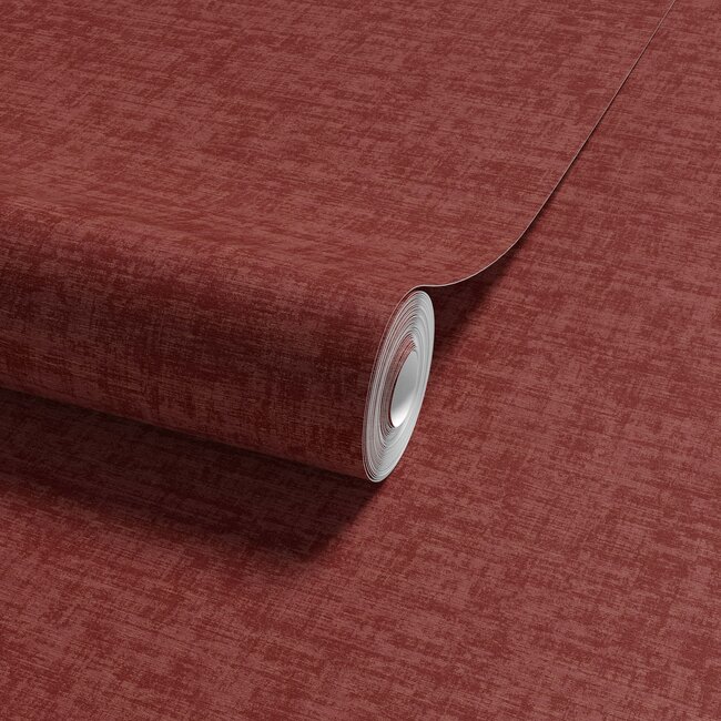 Dutch Wallcoverings Vliesbehang - Linen & Textures - uni rood - VT10023