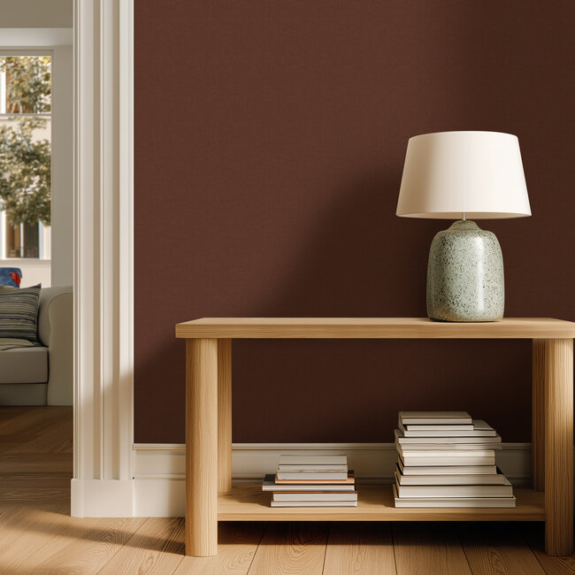 Dutch Wallcoverings Vliesbehang - Linen & Textures - uni rood - VT10023