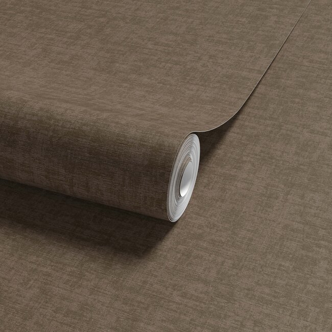 Dutch Wallcoverings Vliesbehang - Linen & Textures - uni bruin - VT10025