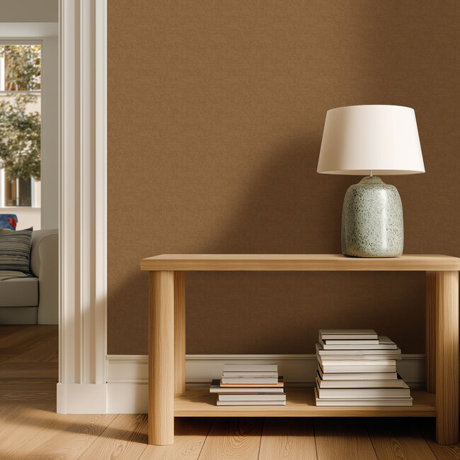 Dutch Wallcoverings Vliesbehang - Linen & Textures - uni terra - VT10026