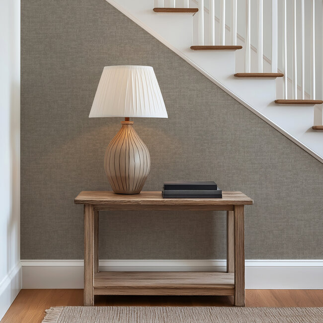 Dutch Wallcoverings Vliesbehang - Linen & Textures - uni bruin - VT10028