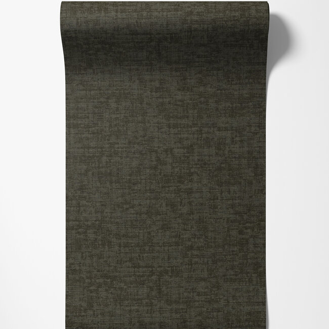 Dutch Wallcoverings Vliesbehang - Linen & Textures - uni black - VT10035