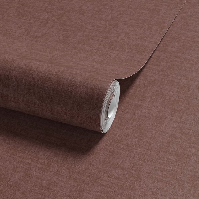Dutch Wallcoverings Vliesbehang - Linen & Textures - uni roodbruin - VT10036