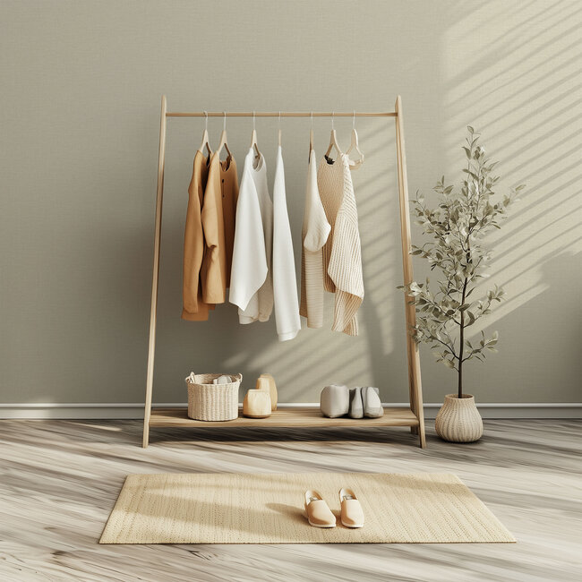 Dutch Wallcoverings Dutch Wallcoverings - Linen & Textures - uni beige - Vliesbehang - 10m x 53cm - LT10026