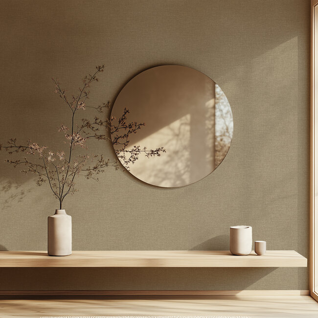 Dutch Wallcoverings Dutch Wallcoverings - Linen & Textures - uni bruin- Vliesbehang - 10m x 53cm - LT10028