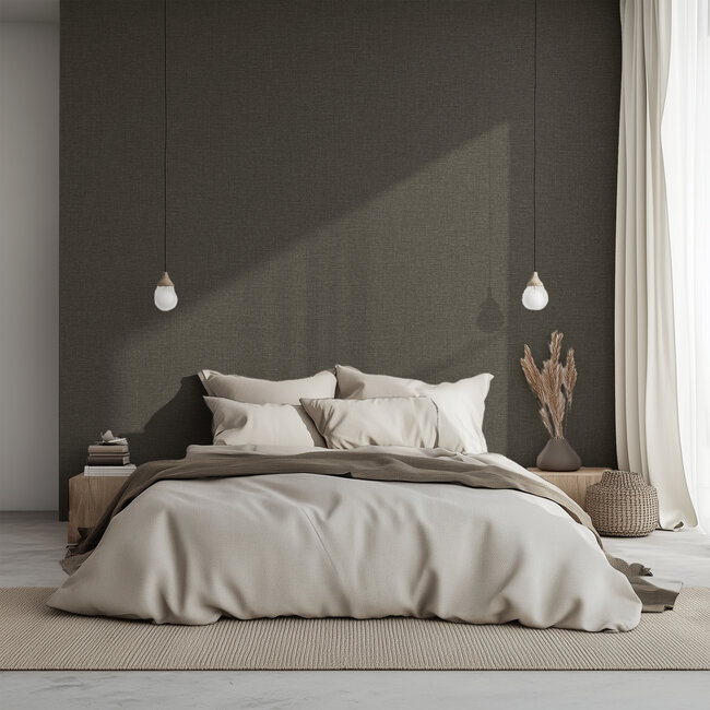 Dutch Wallcoverings Dutch Wallcoverings - Linen & Textures - uni grijs- Vliesbehang - 10m x 53cm - LT10030