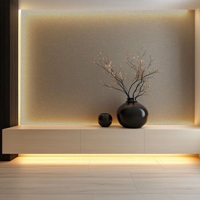 Dutch Wallcoverings Vliesbehang - Linen & Textures - uni taupe - LT10031