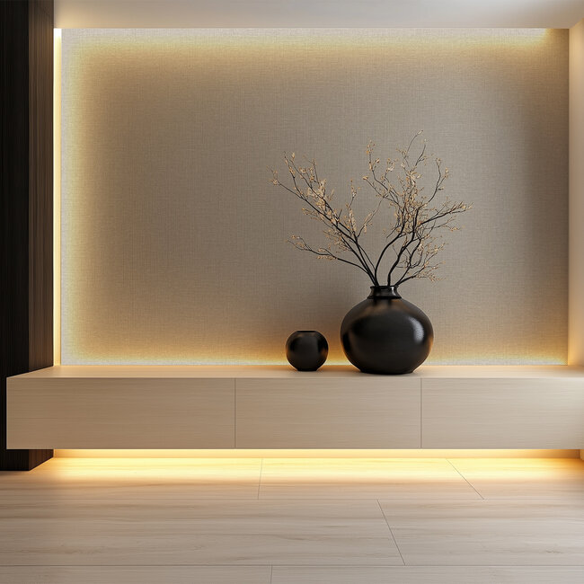 Dutch Wallcoverings Vliesbehang - Linen & Textures - uni taupe - LT10032