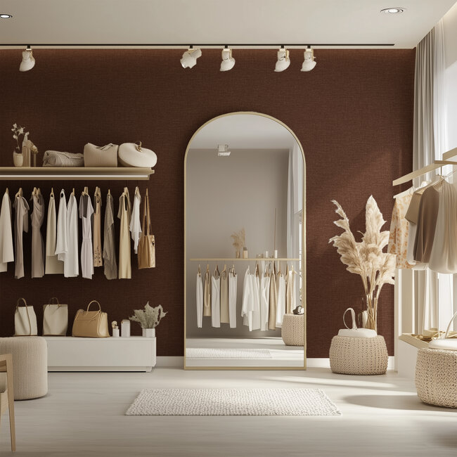 Dutch Wallcoverings Vliesbehang - Linen & Textures - uni rood - LT10038