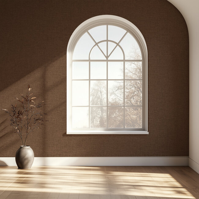 Dutch Wallcoverings Vliesbehang - Linen & Textures - uni bruin - LT10039