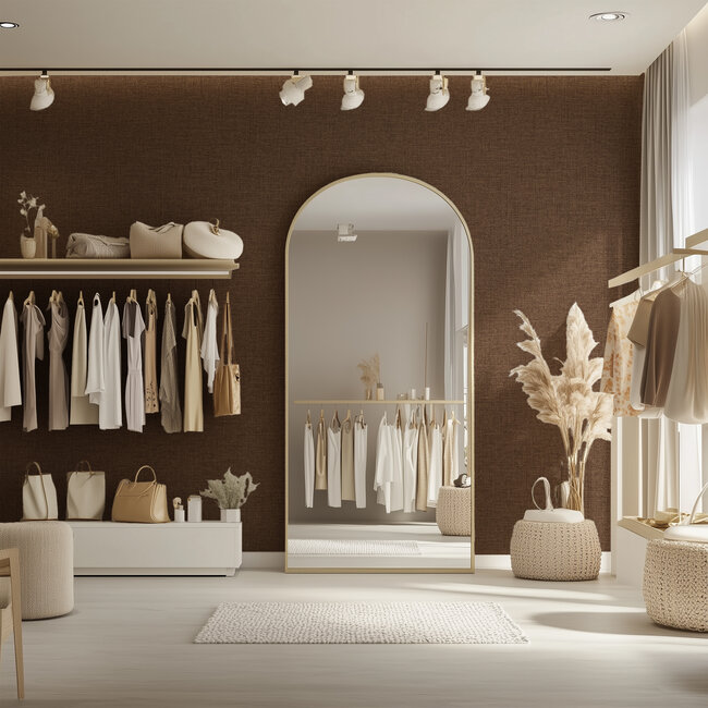 Dutch Wallcoverings Vliesbehang - Linen & Textures - uni bruin - LT10039