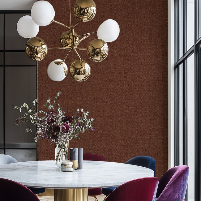 Dutch Wallcoverings Vliesbehang - Linen & Textures - uni rood - LT10040