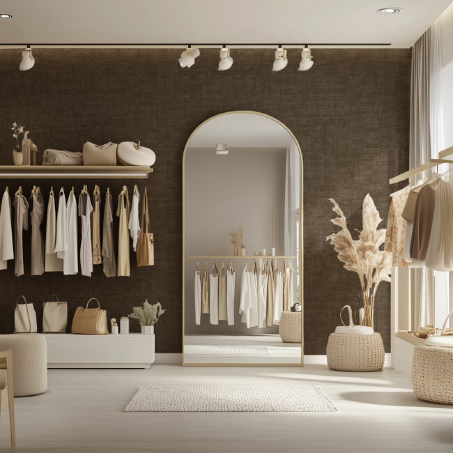 Dutch Wallcoverings Vliesbehang - Linen & Textures - uni bruin - VT10025