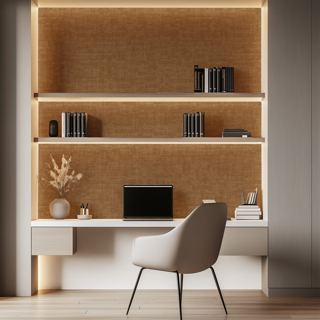 Dutch Wallcoverings Vliesbehang - Linen & Textures - uni terra - VT10026