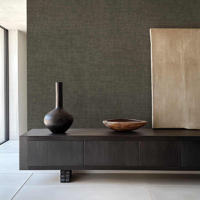 Dutch Wallcoverings Vliesbehang - Linen & Textures - uni grijs - VT10029