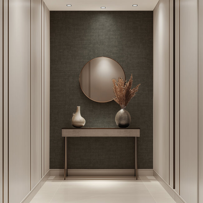 Dutch Wallcoverings Vliesbehang - Linen & Textures - uni grijs - VT10029