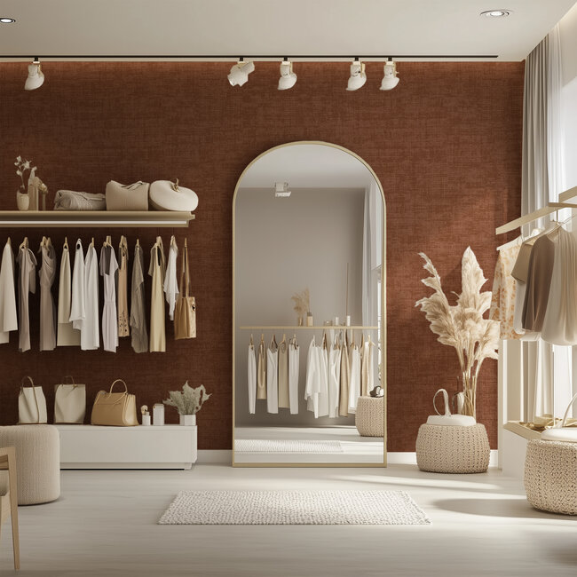 Dutch Wallcoverings Vliesbehang - Linen & Textures - uni terra - VT10033